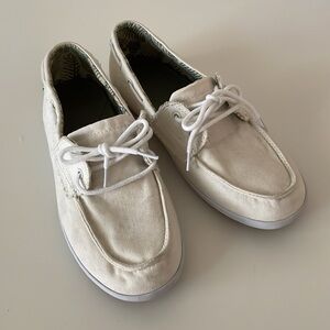 Sanuk Sailaway Canvas Boat Shoe Off White